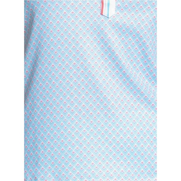 NWT LUCKY IN LOVE Blue & Coral Retro Mini Geo Pattern Polo Tank Top Size Small - Picture 5 of 5